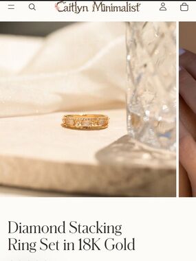 Diamond Stacking Ring Set in 18K Gold - Elegant Gold Bands